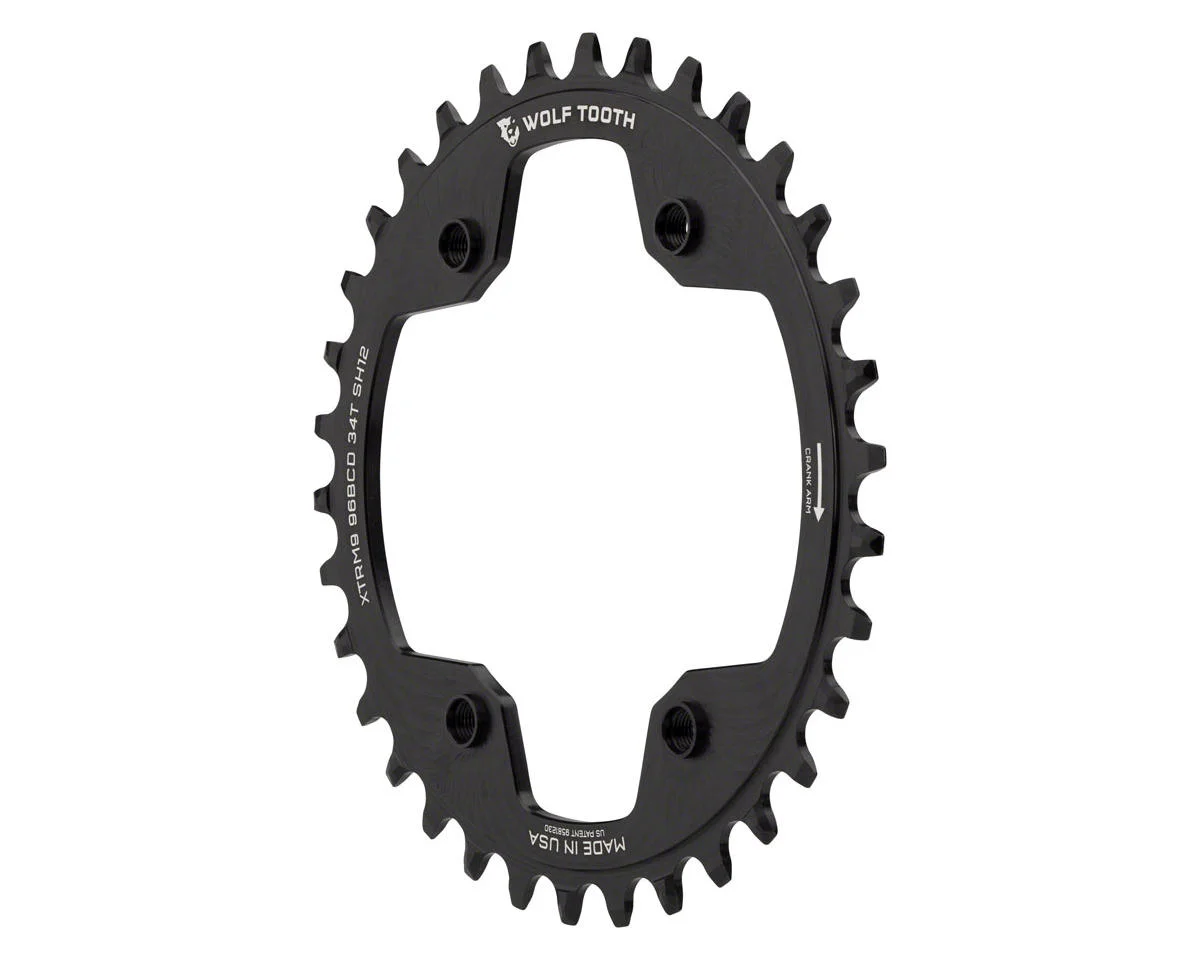 Wolf Tooth Components Shimano Chainring (Black) (XTR M9000/M9020) (Drop-Stop ST) (Single) (34T) (96mm BCD)